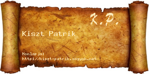 Kiszt Patrik névjegykártya