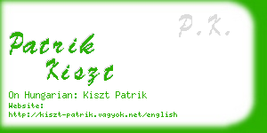 patrik kiszt business card